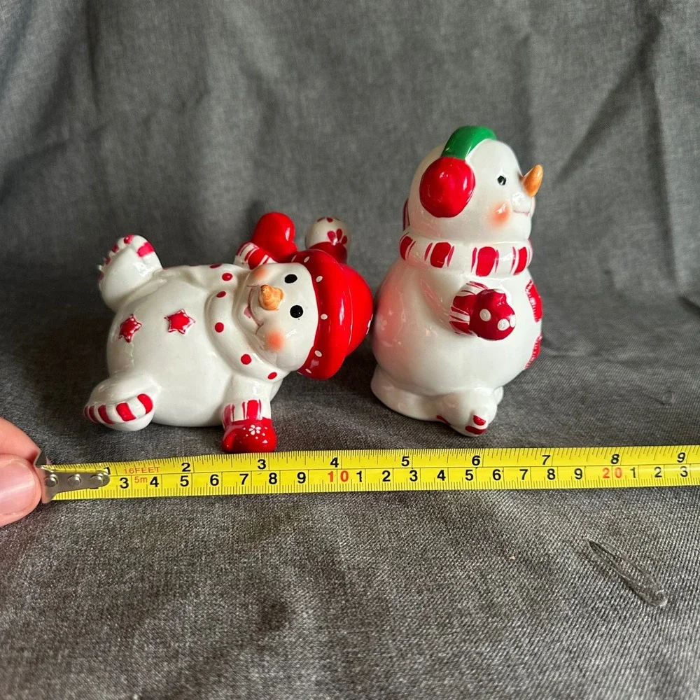Snowman Candy Cane Set 2 Red White Christmas Decor